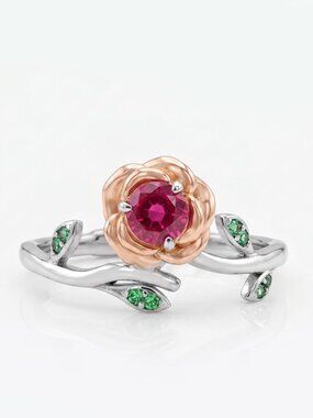 Official Disney Princess Belle Enchanted Rose Adjustable Ring, Charmed Aroma